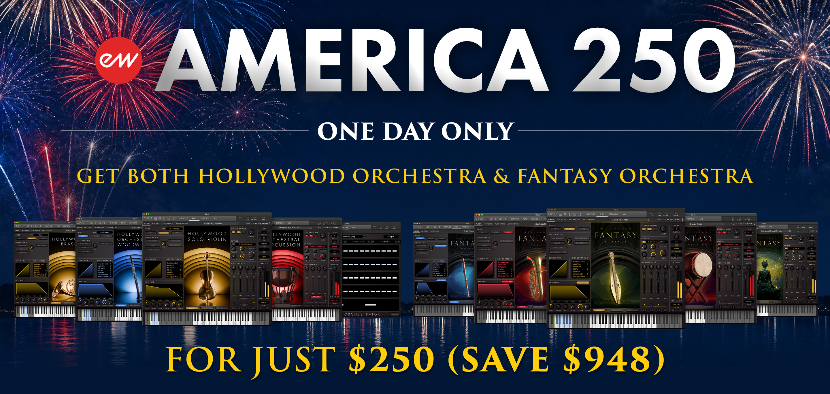 America 250 Special - Save $948 on the Hollywood Orchestra + Hollywood Fantasy Orchestra Bundle