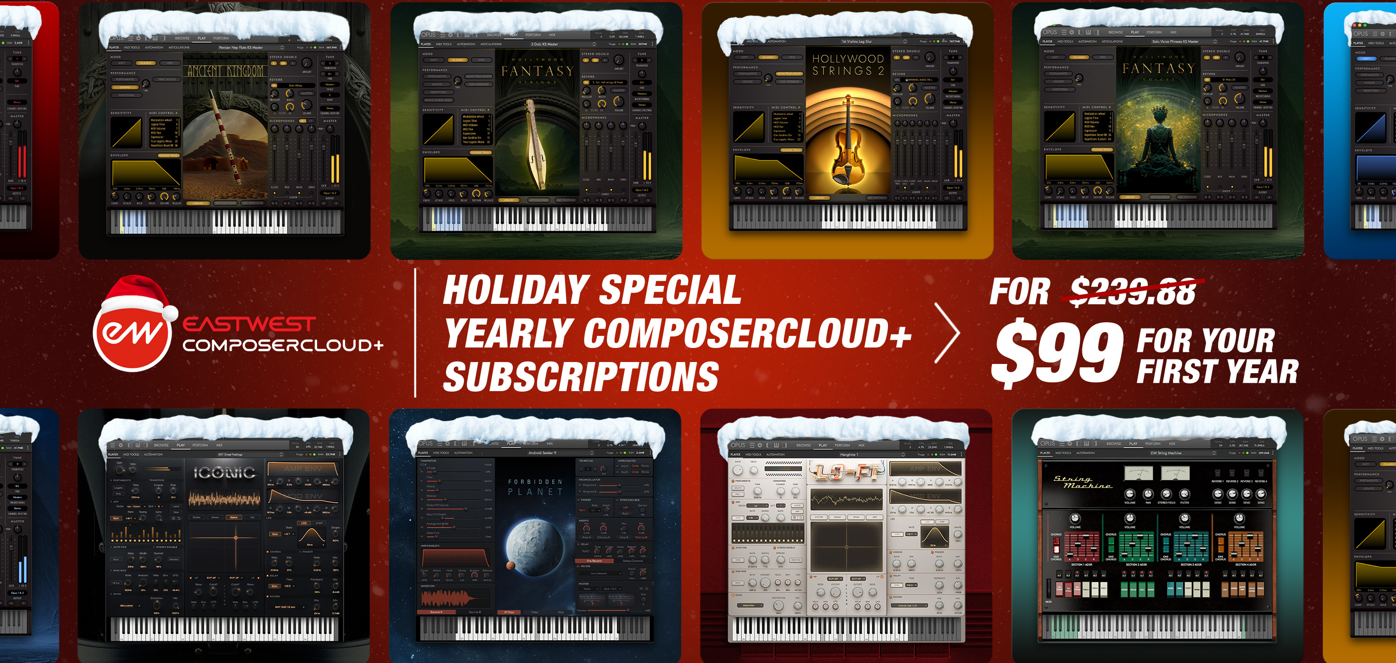 EastWest Holiday Special - ComposerCloud+ Yearly Subscription for only $99