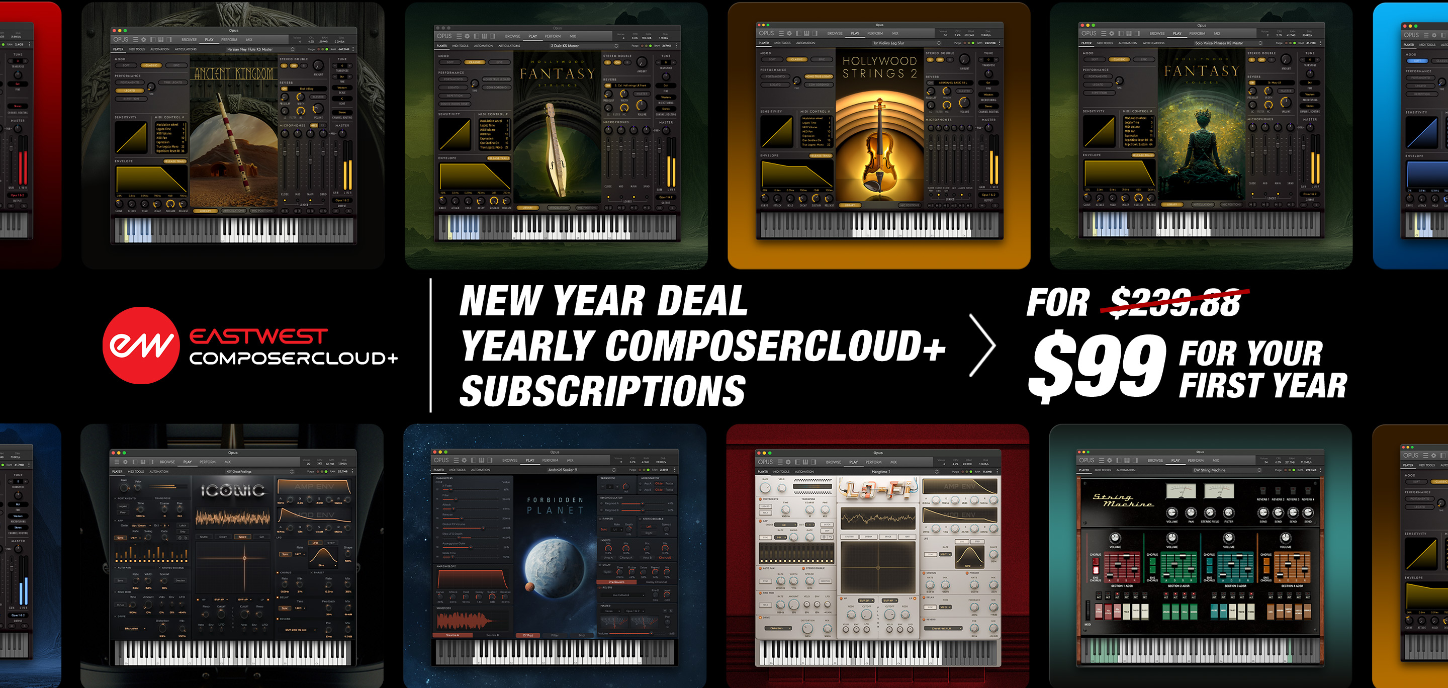 EastWest Holiday Special - ComposerCloud+ Yearly Subscription for only $99
