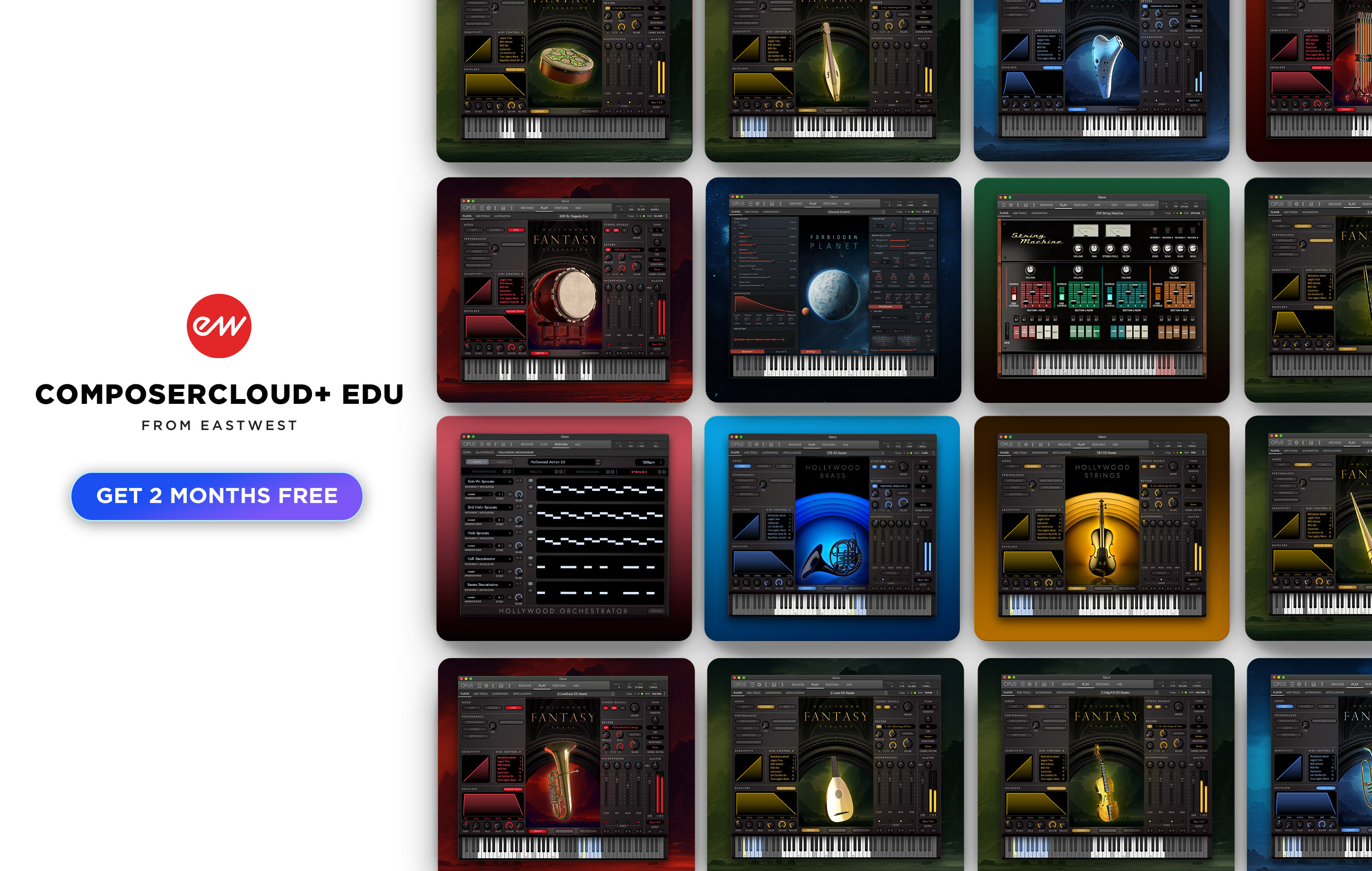 EastWest ComposerCloud+ - All of EastWest's 42,000+ Award-Winning Virtual Instruments for only $19.99 per month