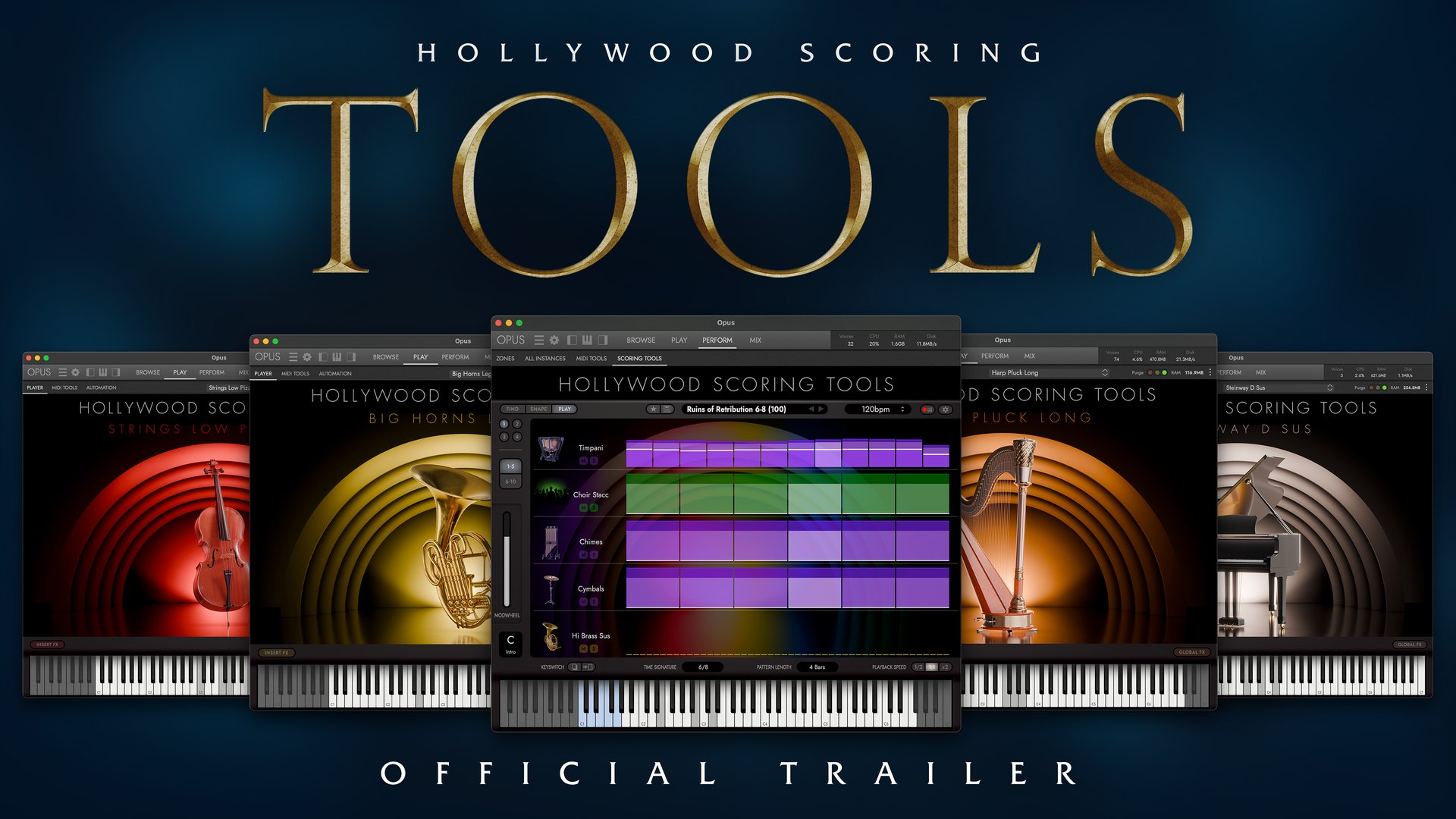 Hollywood Scoring Tools official trailer &mdash; five Opus instances showing the Scoring Tools interface