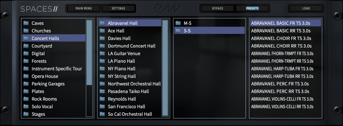 Spaces 2 preset browser